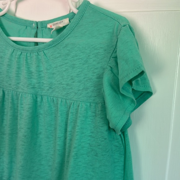 J. Crew Crewcuts Girls Flutter Sleeve Tee Turquoise - Picture 3 of 7